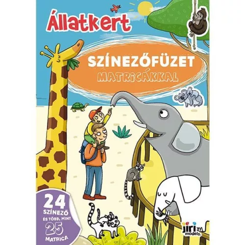 Kifestő A/4, matricákkal, 24 oldal, Állatkert