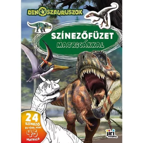 Kifestő A/4, matricákkal, 24 oldal, Dinoszauruszok
