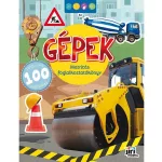 Matricás foglalkoztatókönyv, matricás füzet, A/4, 16 oldal+100 matrica, Gépek