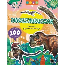   Matricás foglalkoztatókönyv, matricás füzet, A/4, 16 oldal+100 matrica, Dinoszauruszok