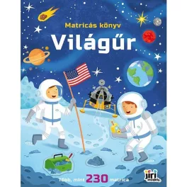   Matricás könyv, 22x28cm, 16 oldal+8 oldal matrica, Világűr