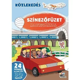 Kifestő A/4, matricákkal, 24 oldal, Közlekedés