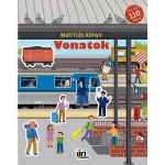 Matricás könyv, 22x28cm, 16 oldal+8 oldal matrica, Vonatok