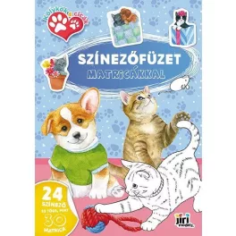 Kifestő A/4, matricákkal, 24 oldal, Kölykök és cicák