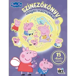   Színezőkönyv világító matricákkal, 23x30cm, 24 oldal, Peppa Malac