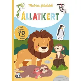   Matricás feladatok matricás füzet, A/4, 16 oldal+6 oldal matrica, Állatkert