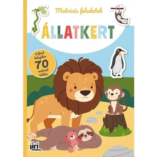 Matricás feladatok matricás füzet, A/4, 16 oldal+6 oldal matrica, Állatkert