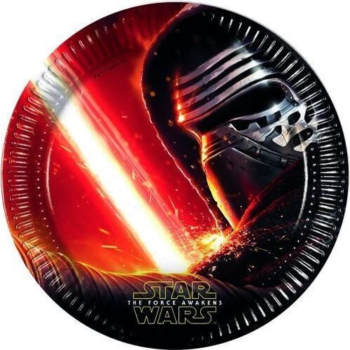 Star Wars papír tányér, Kylo Ren 23cm-es, 8 db/csomag