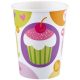 Cupcake, muffin mintás papír pohár, 250ml, 8 db/csomag