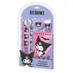 Kuromi 5 db-os írószer szett – notesz, vonalzó, ceruza, radír, hegyező