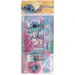 Stitch írószer szett 5 db-os (vonalzó, ceruza, notesz, radír, hegyező)
