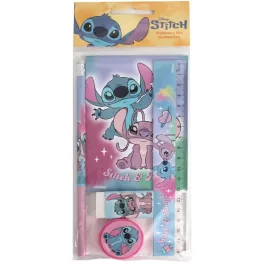   Stitch írószer szett 5 db-os (vonalzó, ceruza, notesz, radír, hegyező)