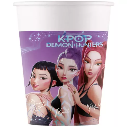 K-POP Démonvadászok papírpohár, 200 ml, 8 db/csomag