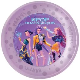   K-POP Démonvadászok tányér szett, műanyag, 21 cm, 4 db/szett