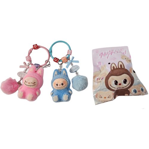 Labubu mintás kulcstartó, lógó díszekkel, többféle