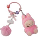 Labubu mintás kulcstartó, lógó díszekkel, többféle
