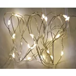LED fénysor, 20 LED-es, 2m-es, melegfehér