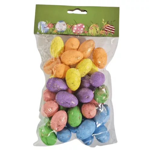 Tojások, műanyag, 12 db/szett, 6 cm-es, pasztell színek
