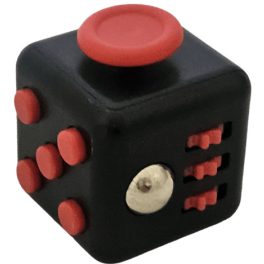   Fidget toys, fidget cube, stresszoldó kocka, kb. 3x3cm, akasztóval, dobozban