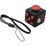 Fidget toys, fidget cube, stresszoldó kocka, kb. 3x3cm, akasztóval, dobozban