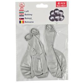 Lufi, 30 cm, 4 db/csomag, ezüst