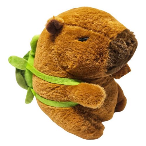 Kapibara plüss figura teknős hátizsákkal, kb. 19cm