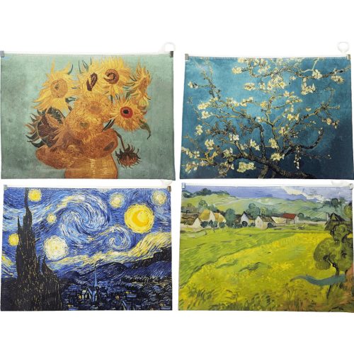 Irattartó tasak A/4 (24x33cm), simítózáras, műanyag, Van Gogh festményei, többféle