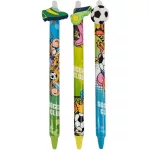 Radírozható zseléstoll, nyomógombos, 0,5mm, focis (HZ-1781)