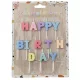 Születésnapi gyertya, Happy Birthday felirat, színes