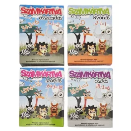   Számkártya, oktató kártya, 4 féle (összeadás, kivonás, szorzás, osztás)