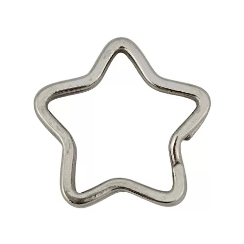 Csillag alakú kulcstartó karika, karabiner, 35 mm átmérő