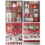 Karácsonyi ajándéktáska 24x18x8,5cm, közepes, 4 féle változat