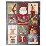 Karácsonyi ajándéktáska 24x18x8,5cm, közepes, 4 féle változat