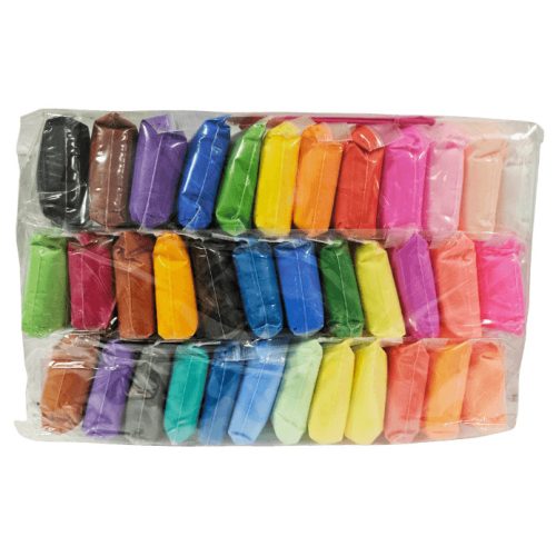 Levegőn száradó gyurmakészlet, habgyurma, 36 szín, 3 db gyurmaformázó eszközzel