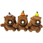 Kapibara plüss kulcstartó, rágógumis, gyümölcssel, kb. 12 cm, többféle