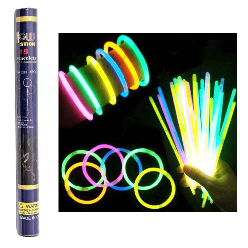 Világító rudak, pálcikák, 15 db/készlet, 20cm hosszú