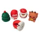 Karácsonyi hegyező, 1 lyukú, 3x3,5 cm, 4 féle (karácsonyfa, mikulás sapka, télapó, rénszarvas)
