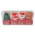 Karácsonyi hegyező, 1 lyukú, 3x3,5 cm, 4 féle (karácsonyfa, mikulás sapka, télapó, rénszarvas)