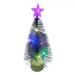 Karácsonyfa dekoráció, mini műfenyő világítással, 15 cm magas