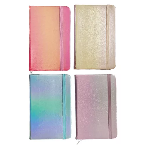 Színes keményfedeles notesz, napló A/6, vonalas, 80 lapos, metál, többféle változat (5802-24)