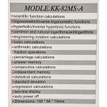 Tudományos számológép, 10+2 karakter, 240 funkció (KK-82MS-A)