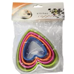Szivecskés süteménykiszúró szett (5-9,5cm), műanyag, 5 db/csomag
