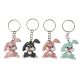 Nyuszis kulcstartó (ülő nyuszik), műanyag, 3x3,5cm, többféle