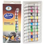 Akrilfesték készlet, 12 db-os, 12x12ml, alap színek