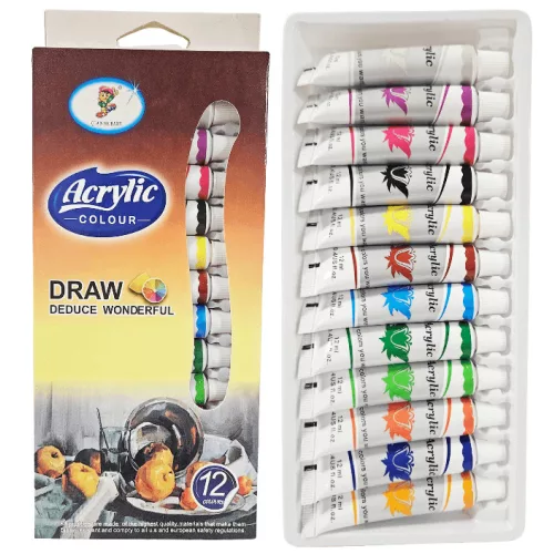 Akrilfesték készlet, 12 db-os, 12x12ml, alap színek