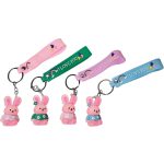 Nyuszis kulcstartó, műanyag, 5cm magas, többféle