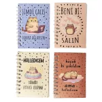 Cicás spirál notesz, 7x10, vonalas, többféle változat