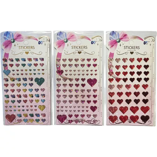 Szivecskés matrica, 10x15cm, többféle