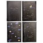 Hologrammos hatású notesz fekete lapokkal, 130x185mm, 128 lapos, 110g/m2