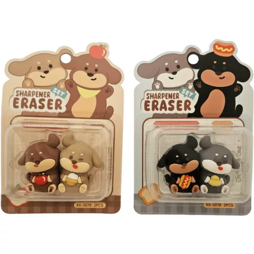 Kutyás radír és hegyező, 2 féle változat